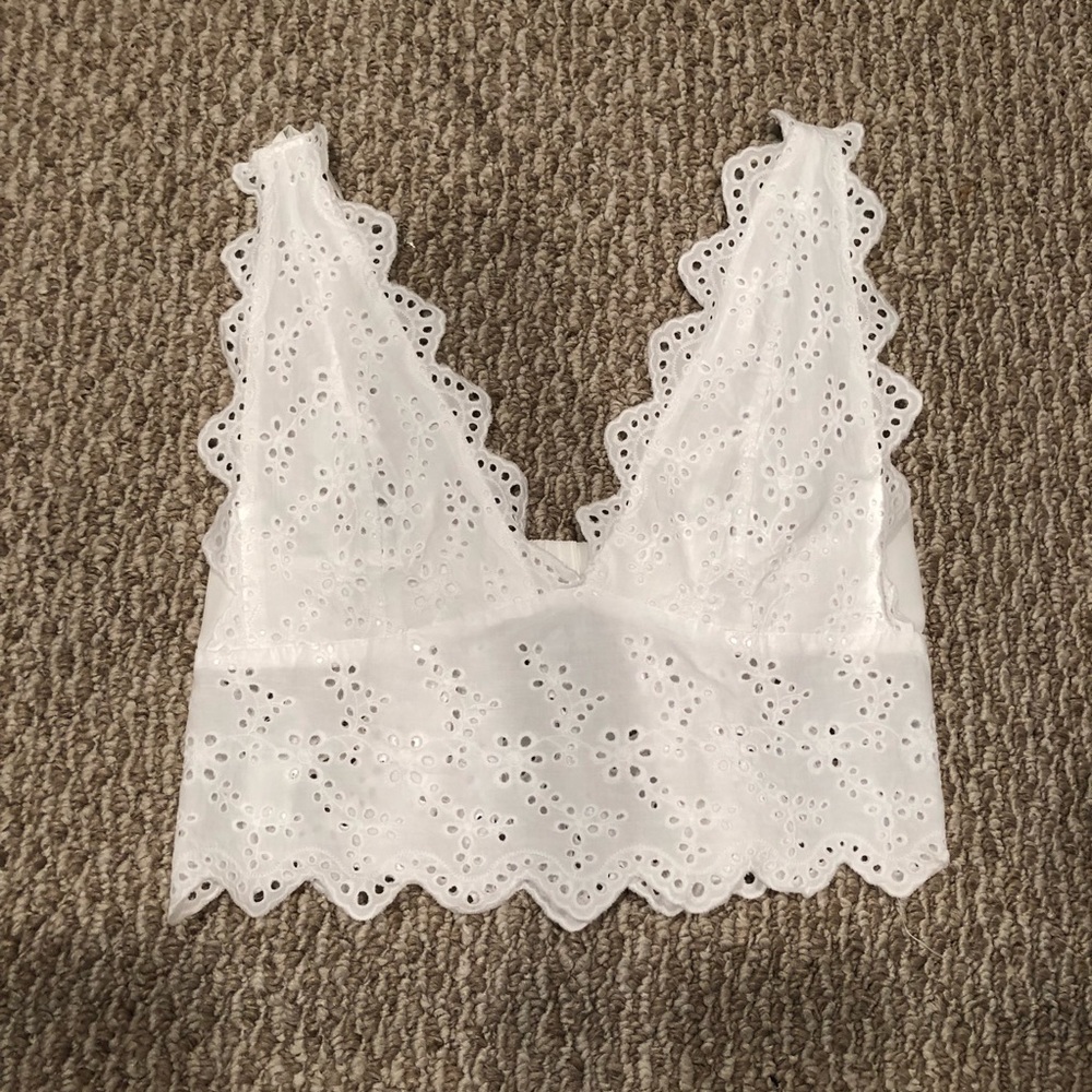 Lace low cut blouse